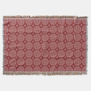 Cranberry Mandala Throw Blanket