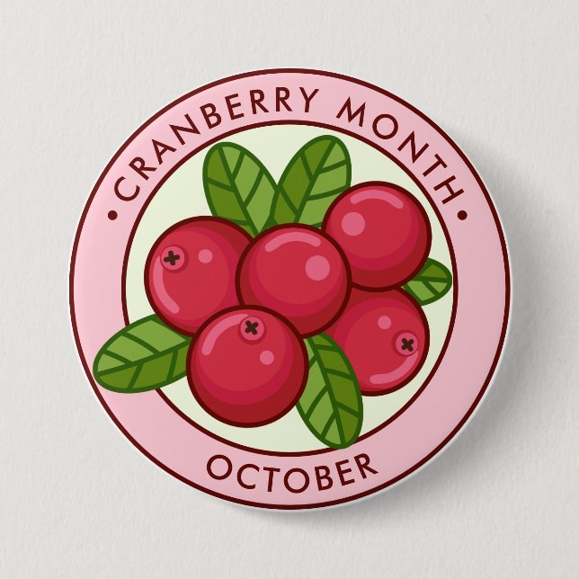 Cranberry Month October 7.5 Cm Round Badge (Front)