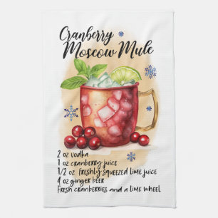 Cranberry Moscow Mule Recipe Kitchen Towel