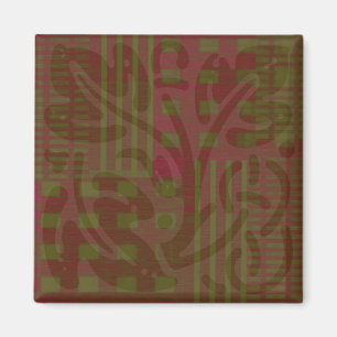 cranberry olive woodcut Celtic inspiration Magnet