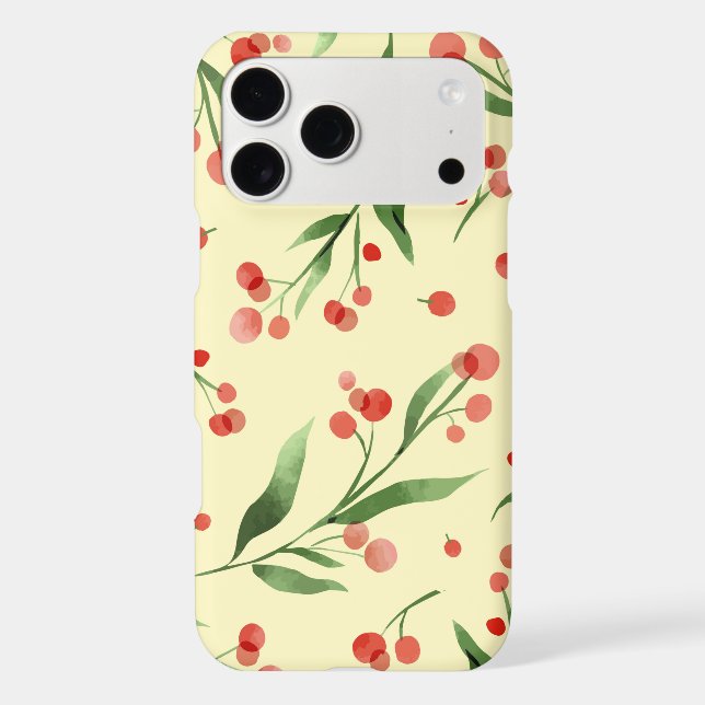 Cranberry Pattern Fruit and Nature iPhone CASE (Back)