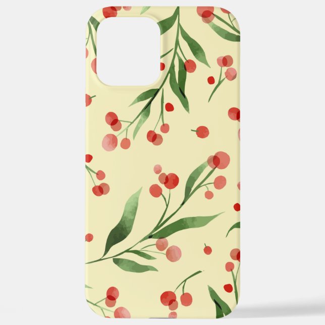 Cranberry Pattern Fruit and Nature iPhone CASE (Back)