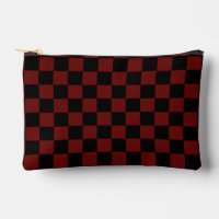 Cranberry Red and Black Chequerboard Pattern