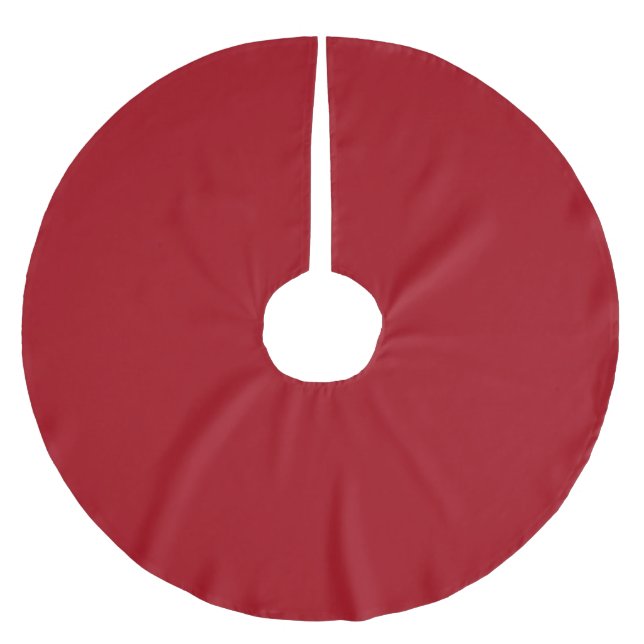 Cranberry Red Brushed Polyester Tree Skirt (Front)