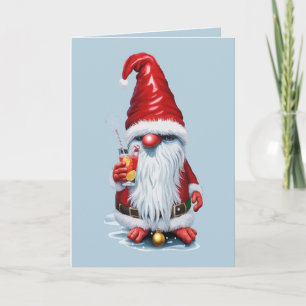 Cranberry-Red Grape-Juice Skaal to the Snowy-Seaso Holiday Card