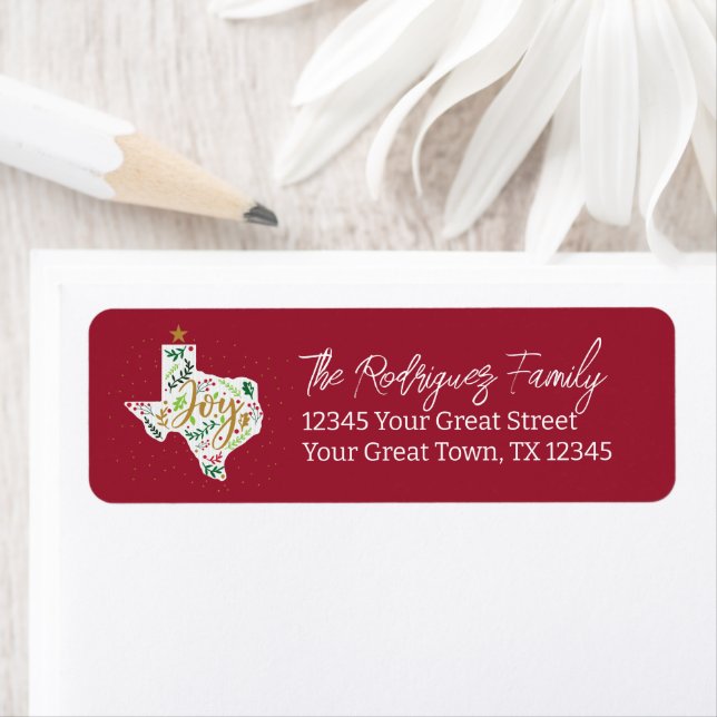 Cranberry Red Joy Holiday Leaves Texas Shape (Insitu)