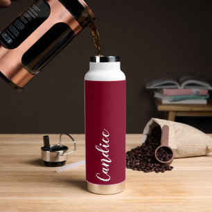 Cranberry Red Personalised Wedding Bridesmaid Water Bottle