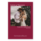 Cranberry Red Wedding Photo Love & Thanks Mini