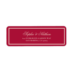 Cranberry Red Wedding Return Address Label