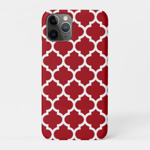 Cranberry Red White Moroccan Quatrefoil Pattern #5 Case-Mate iPhone Case