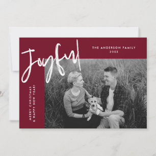 Cranberry Simply Joyful Photo Holiday Card