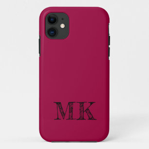 Cranberry Solid Colour   Minimal Initial  Case-Mate iPhone Case