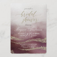 Cranberry Watercolor Bridal Shower Invitation