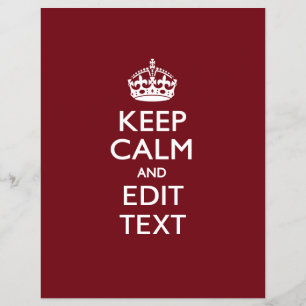 Cranberry Wine Burgundy Keep Calm and Your Text Flyer