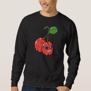 Cranberry With Sunglasses Barbados Cherries Sweatshirt