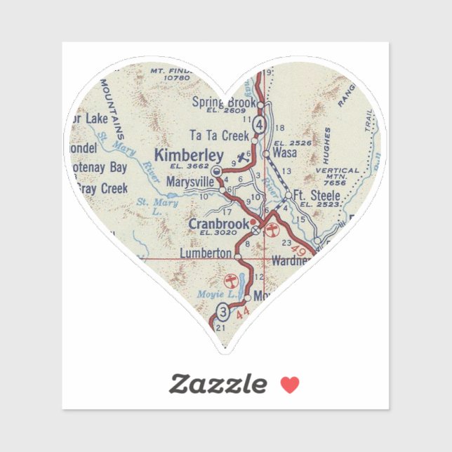 Cranbrook BC Vintage Map (Sheet)