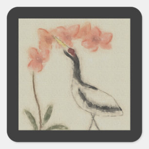 Crane and Orchid Stickers