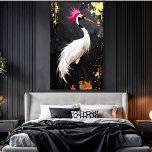 Crane Art  - Contemporary Asian‑Inspired Design Canvas Print<br><div class="desc">Elevate your space with a captivating canvas print showcasing an elegant crane illustration, a harmonious blend of artistic creativity and timeless symbolism. At the heart of the design stands a serene white crane, its elongated neck and delicate plumage depicted with a painterly grace and sculptural finesse. Accentuated by a vivid...</div>