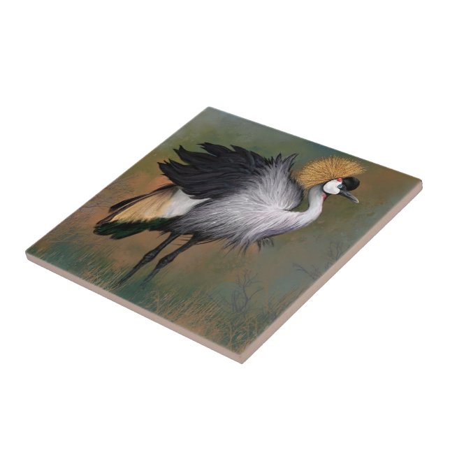 Crane Bird Ceramic Tile (Side)