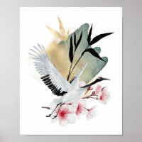 Crane Bird Japanese Artwork