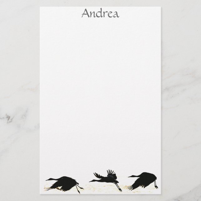 Crane Birds Wildlife Animals Stationery (Front)