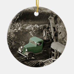 CRANE COLORSPLASH CHEVROLET OPERATING ENGINEER CERAMIC TREE DECORATION