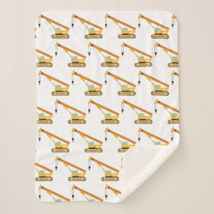 Crane Construction Truck Sherpa Blanket