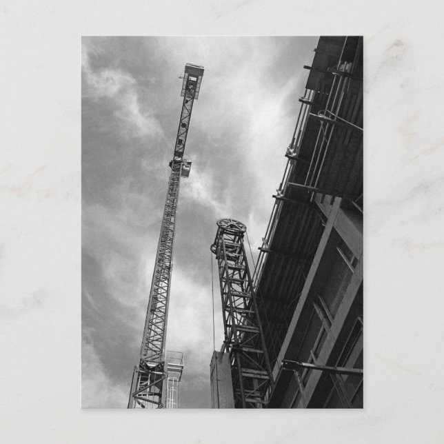 Crane & Counterweight Construction Equipment Photo Postcard (Front)