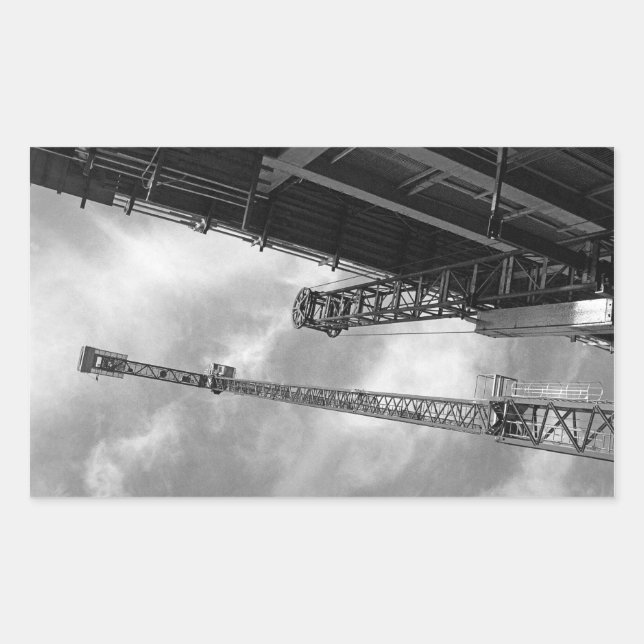Crane & Counterweight Construction Equipment Photo Rectangular Sticker (Front)