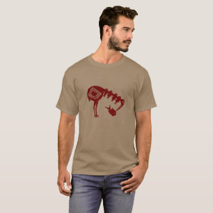 Crane Eating Fish - Mimbres Pottery Design T-Shirt