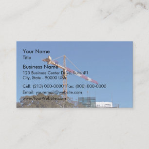 Crane in construction business card