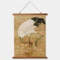 Crane in Rice Field