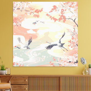 Crane Land Canvas Print