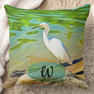 Crane On The Mismaloya River 0335 Cushion