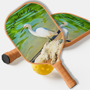 Crane On The Mismaloya River 0335 Pickleball Paddle