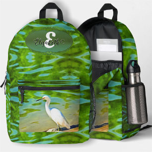 Crane On The Mismaloya River 0335 Printed Backpack