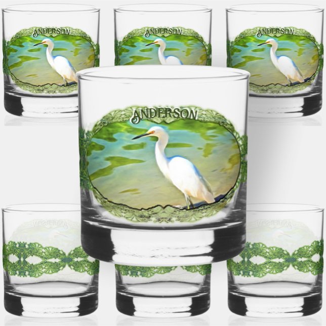 Crane On The Mismaloya River 0335 Whiskey Glass (Creator Uploaded)