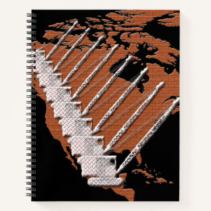 CRANE OPERATOR DIAMOND PLATE CRANE BRICK US MAP NOTEBOOK