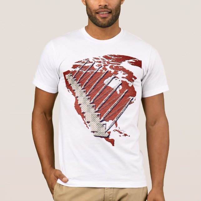 CRANE OPERATOR DIAMOND PLATE CRANE BRICK US MAP T-Shirt (Front)