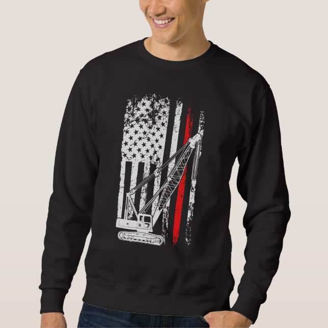 Crane Operator For Men Us Heavy Equipment Crane Sweatshirt (Front)