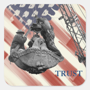 Crane Operator Northwest Crane USA Flag Trust Square Sticker