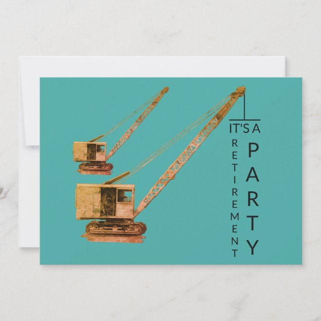 CRANE OPERATOR OPERATING ENGINEER RETIREMENT INVITATION (Front)