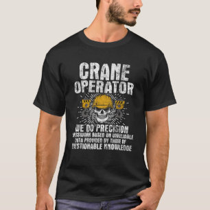 Crane Operator Skull USA Flag Crane Driver Constru T-Shirt