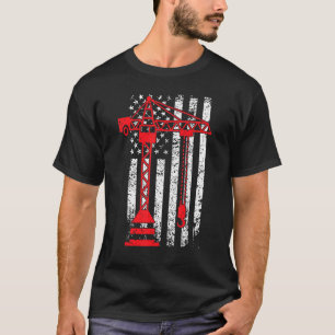 Crane Operator US Flag Crane Driver 1 T-Shirt