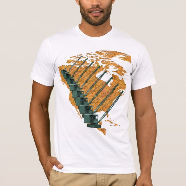 CRANE OPERATOR US MAP JIGSAW PUZZLE OPERATOR T-Shirt (Front)