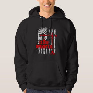 Crane Operator Usa Flag Building Machine Construct Hoodie