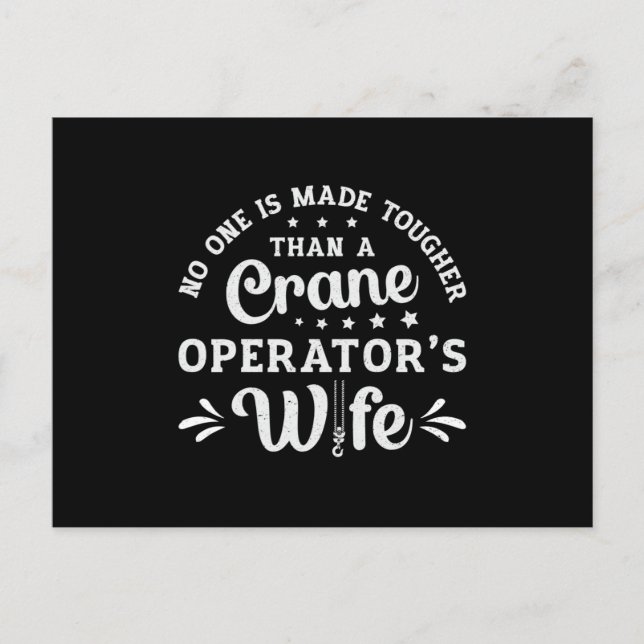 Crane Operator's Wife Worker Construction Site Postcard (Front)