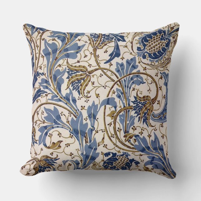 Crane’s Pomegranate and Teazle in Blue Cushion (Front)