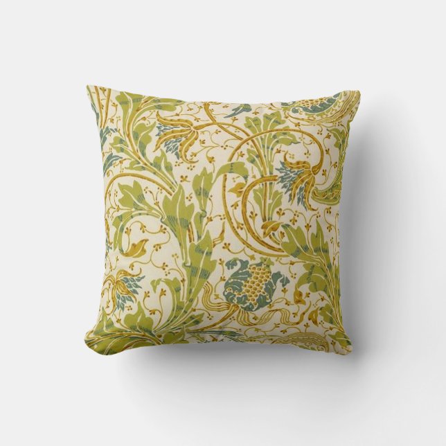 Crane’s Pomegranate and Teazle in Green Cushion (Front)