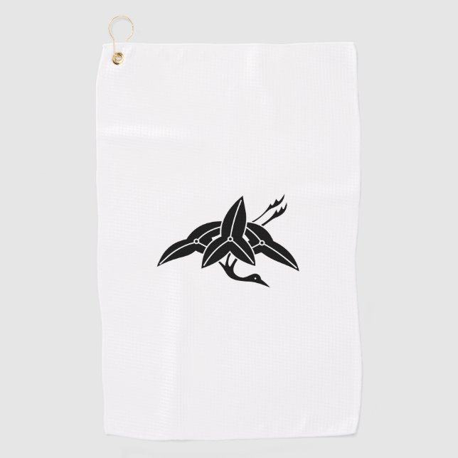 Crane-shaped arrowhead golf towel (Front)